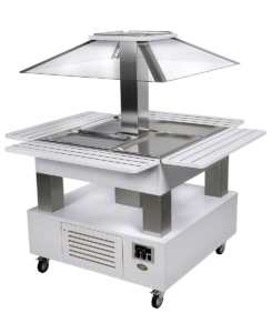 Buffet salad’bar en îlot réfrigéré – 4 bacs GN 1/1