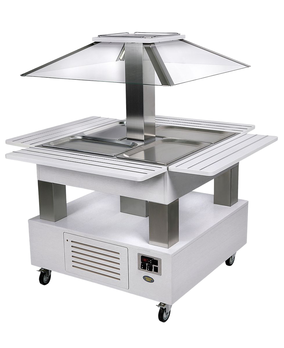 Buffet salad’bar en îlot réfrigéré – 4 bacs GN 1/1