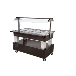 Buffet salad’bar traversant chauffant – 4 bacs GN 1/1