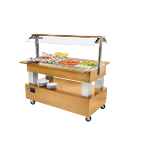 Buffet salad’bar traversant réfrigéré – 4 bacs GN 1/1