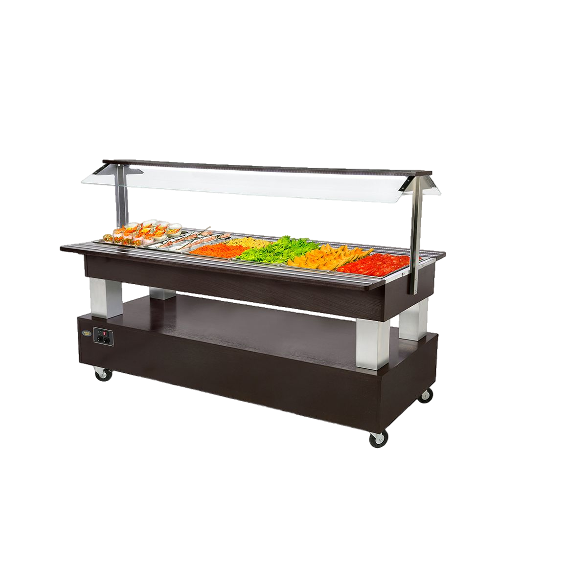 Buffet salad’bar traversant réfrigéré – 6 bacs GN 1/1