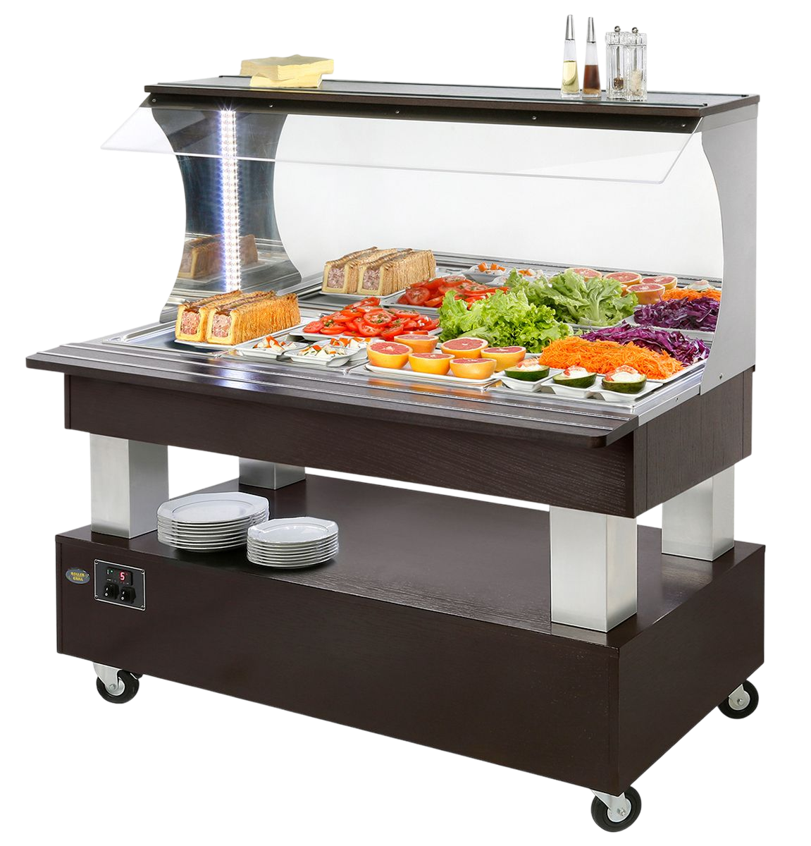 Buffet salad’bar mural réfrigéré – 4 bacs GN 1/1