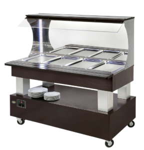 Combined buffet bar cold and warm with mirror - 4/1 GN capacity