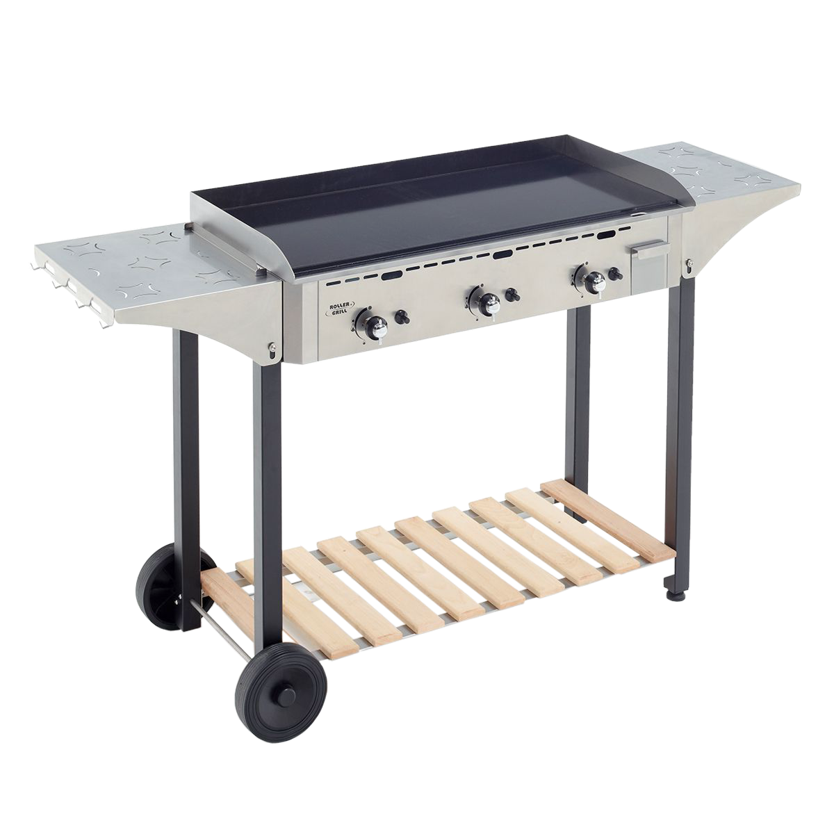 Chariot bois et inox pour plancha 900 mm