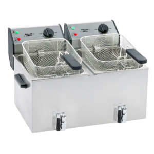 Friteuse électrique professionnelle – double cuve 2 x 8 L avec vidange
