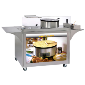 Meuble inox roulant pour concepts crêpes