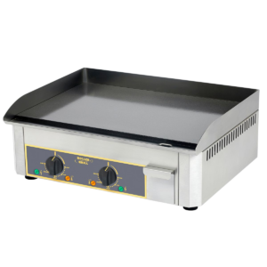 Plancha pro électrique en acier émaillé  – 2 zones de cuisson