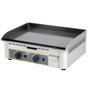 Gas griddle with enamelled steel plate - 2 cooking zones