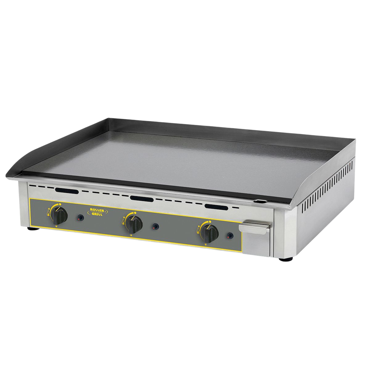 Gas griddle with enamelled steel plate - 3 cooking zones