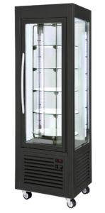 Vitrine positive ventilée – plateaux tournants – Noir