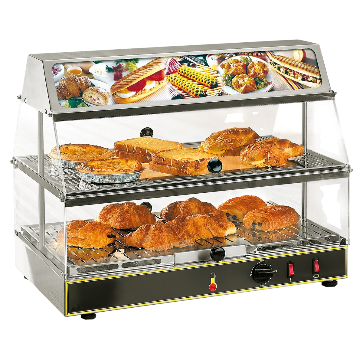 Vitrine chauffante 2 GN 1/1 - bloc lumineux