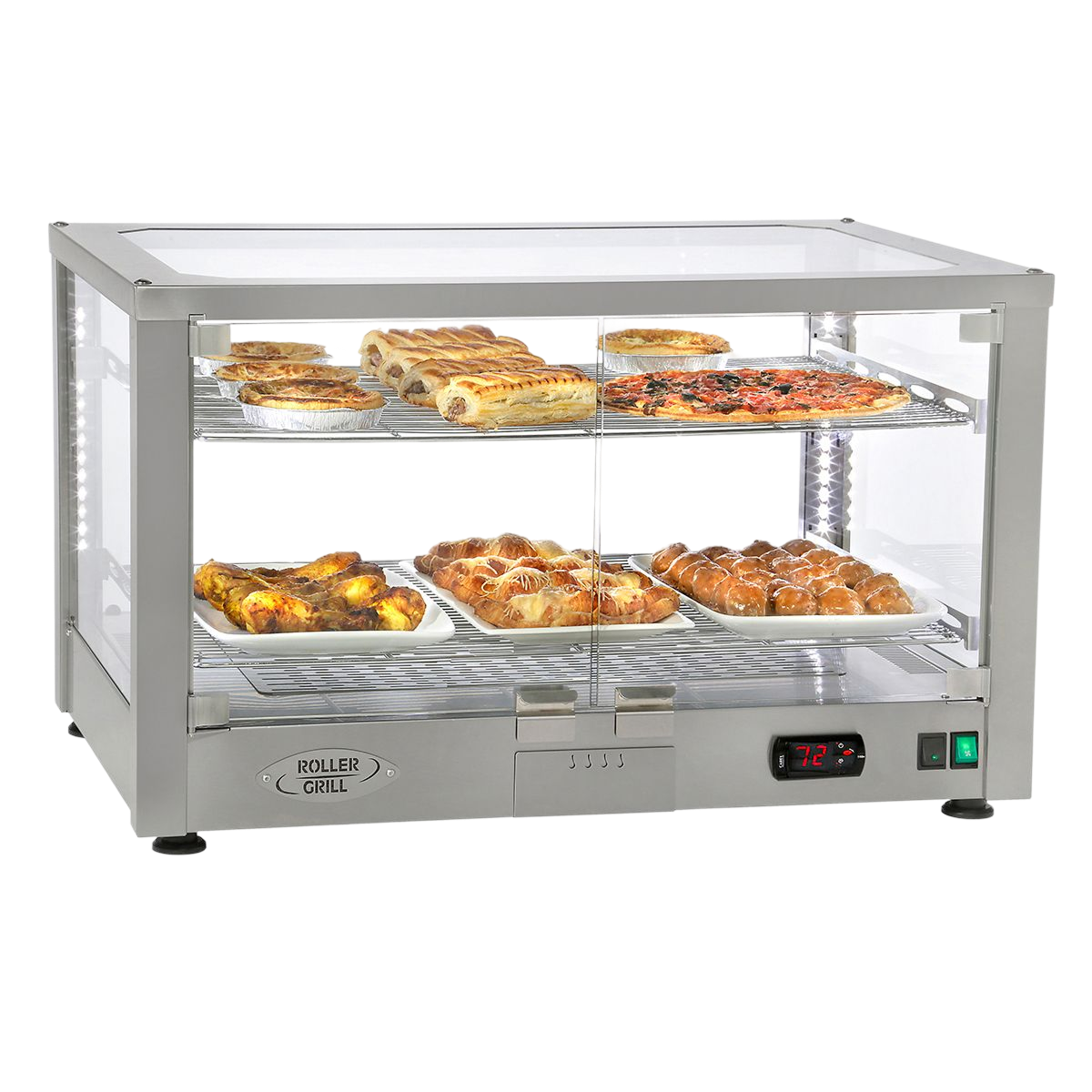 Vitrine chauffante ventilée – 2 grilles