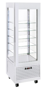 Vitrine négative ventilée – étagères en verre – Blanc