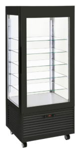Vitrine négative ventilée – étagères en verre, large modèle