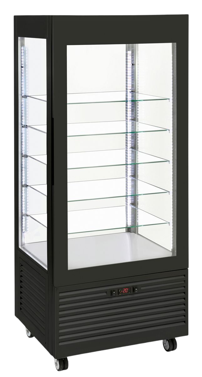 Vitrine négative ventilée – étagères en verre, large modèle