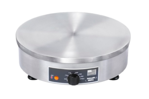 Crêpière bretonne traditionnelle en fonte avec châssis inox, Ø400 mm