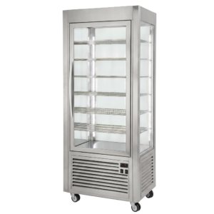 Vitrine positive ventilée– grilles fixes, large modèle – Inox