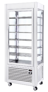 Vitrine réfrigérée ventilée à froid négatif – grilles fixes , large modèle – Blanc