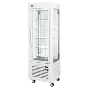 Vitrine négative ventilée – plateaux tournants – Blanc