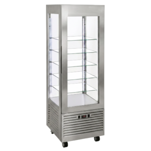 Vitrine négative ventilée – étagères en verre – Inox