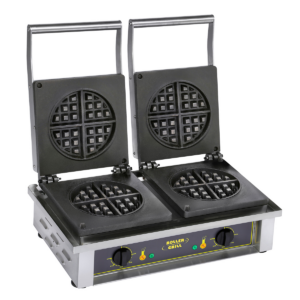 Gaufrier professionnel électrique double – 2 moules ronds