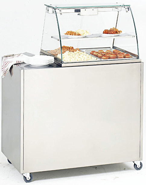Wheeled stainless steel cart for bain-marie showcase BMV 2