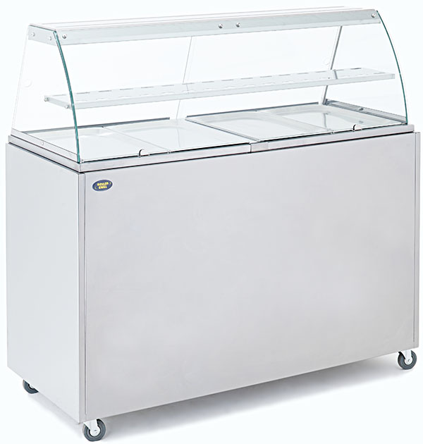 Wheeled stainless steel cart for bain-marie showcase BMV 4