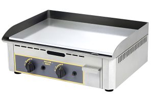 Plaque à snacker gaz en acier chromé – 2 zones de cuisson